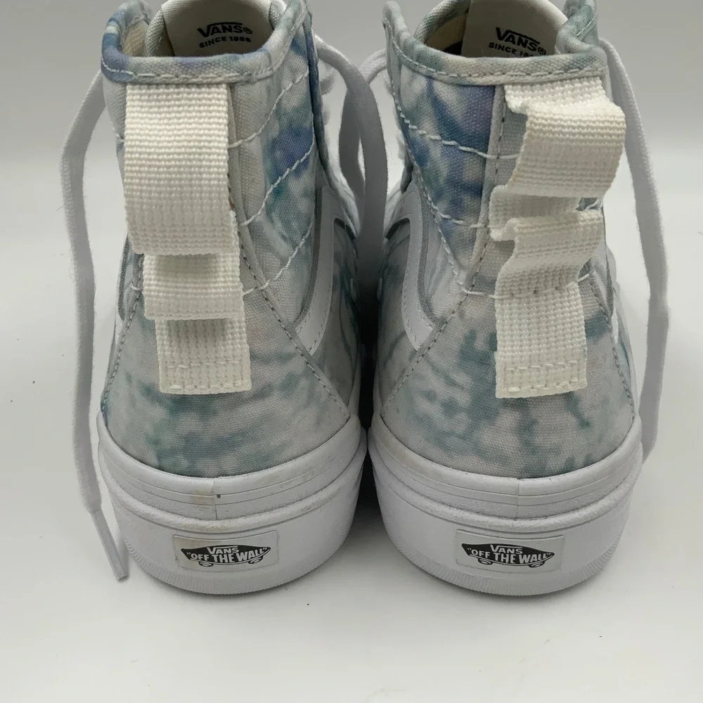 Vans Sk8-Hi Tapered Stackform Tie Dye Blue White Platform Sneakers Womens 6.5
